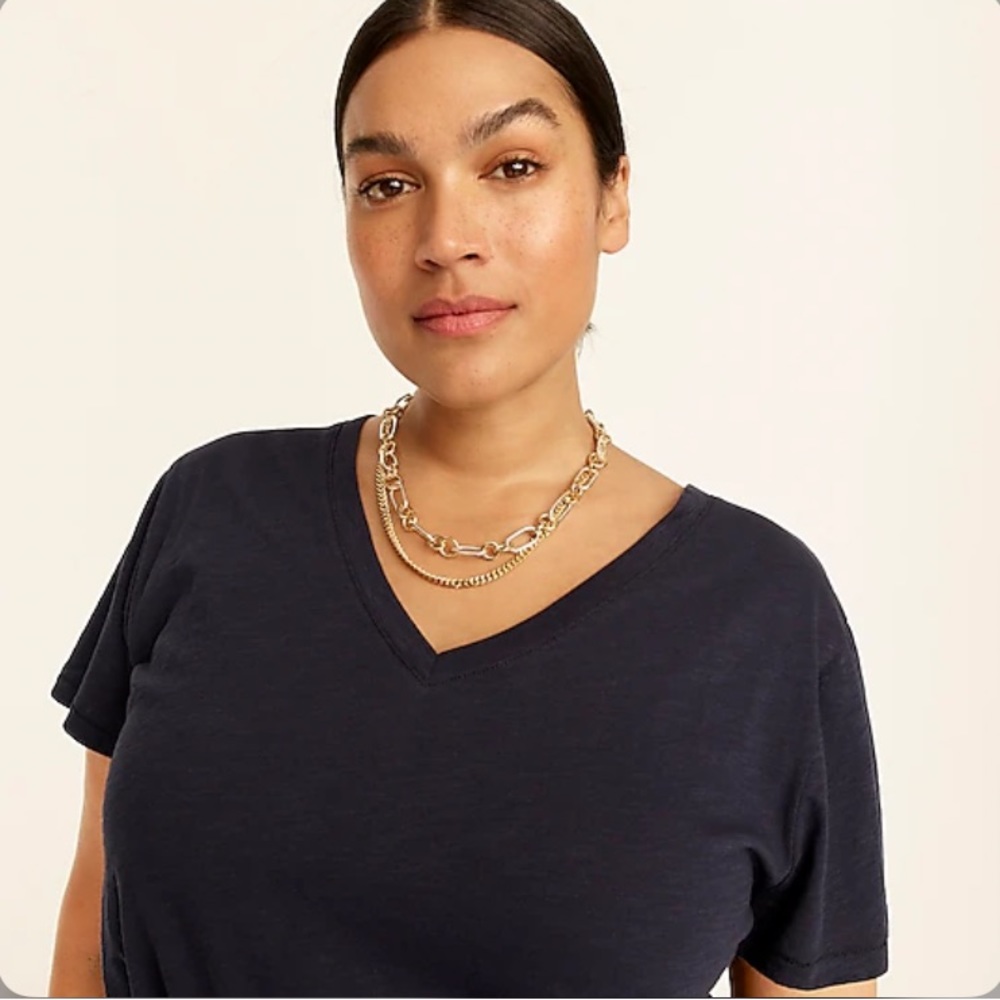 J. Crew NWT New‎ Vintage Cotton V-Neck T-Shirt - Picture 3 of 4